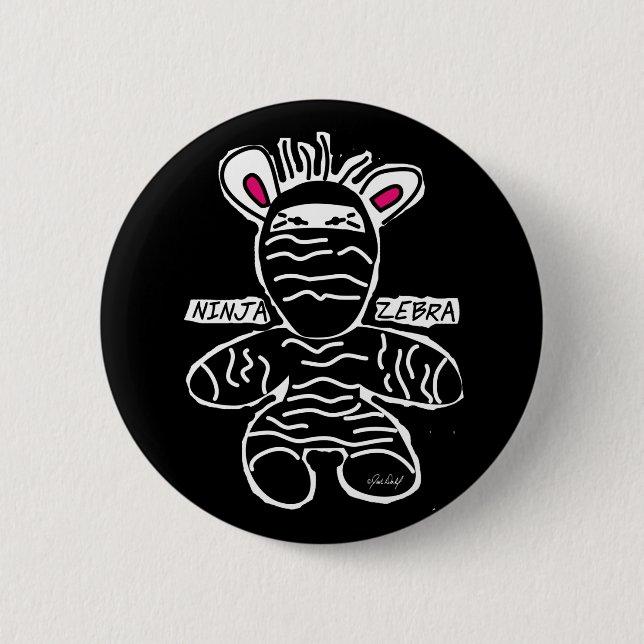 Ninja Zebra - Button Knapp (Framsida)