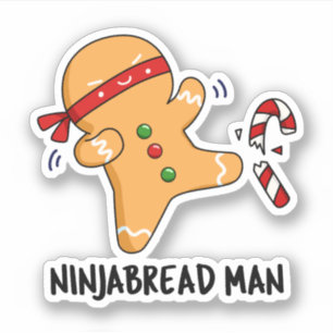 Ninjabread Man Funny Gingertea Pun Klistermärken