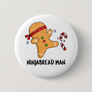 Ninjabread Man Funny Gingertea Pun Knapp