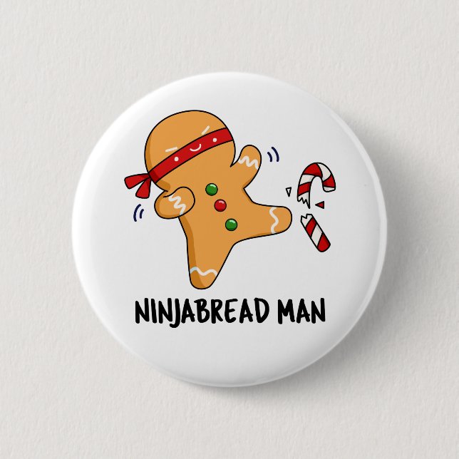 Ninjabread Man Funny Gingertea Pun Knapp (Framsida)