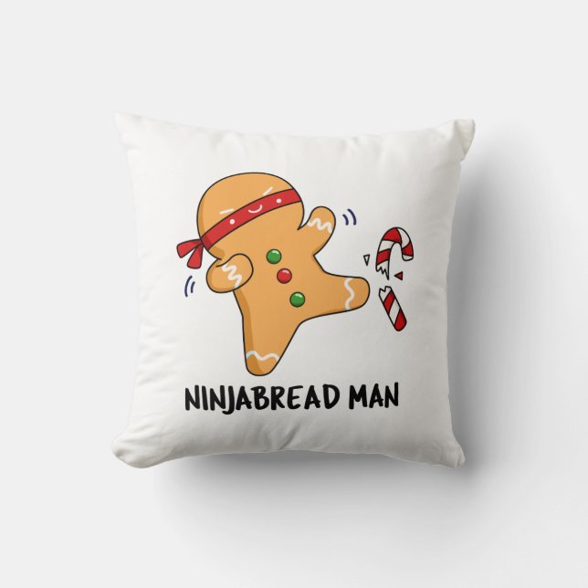 Ninjabread Man Funny Gingertea Pun Kudde (Framsida)
