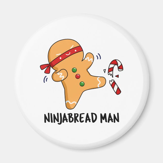 Ninjabread Man Funny Gingertea Pun Magnet (Framsidan)