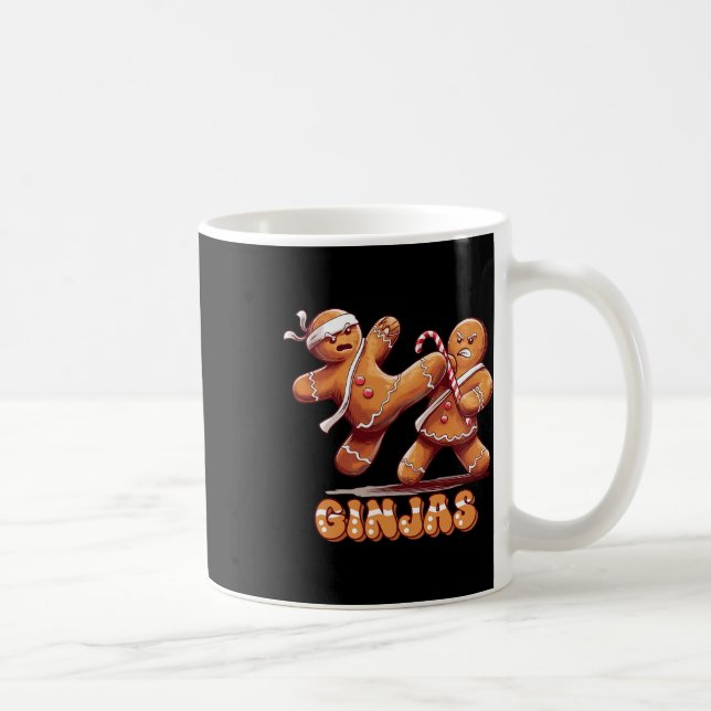 Ninjabread Man Gingerbröd - Ninja Gift Ginjas Chr Kaffemugg (Höger)