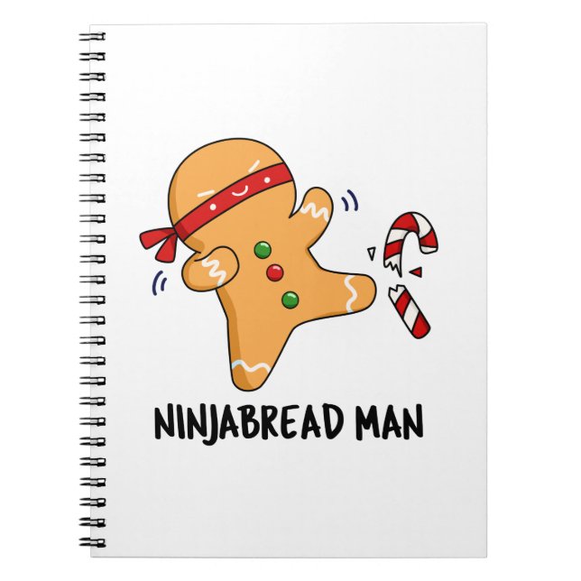 Ninjabread Man Roligt Gingerbread Skämt  Anteckningsbok (Framsidan)