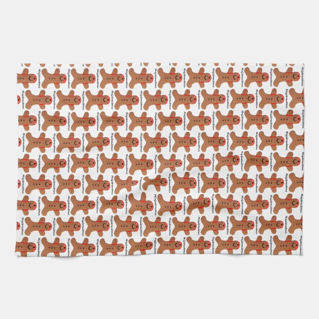 Ninjabreadman biscuit (cookie) tehandduk kökshandduk (Horisontell)