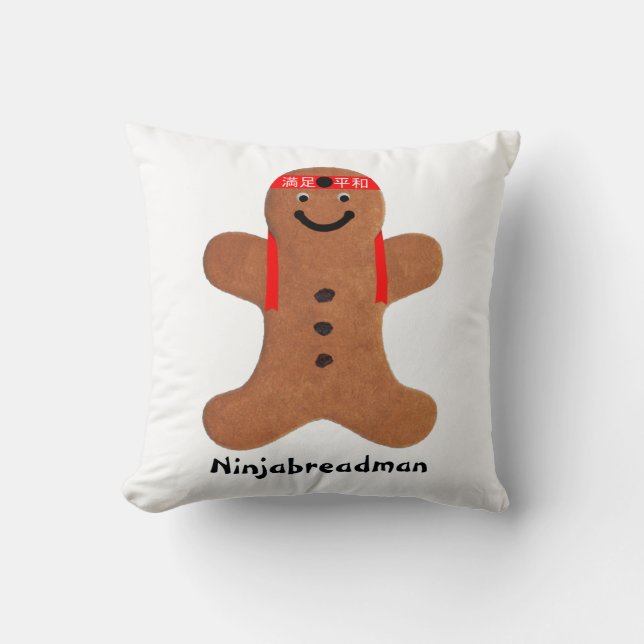 Ninjabredman biscuit (cookie) cushion kudde (Framsida)
