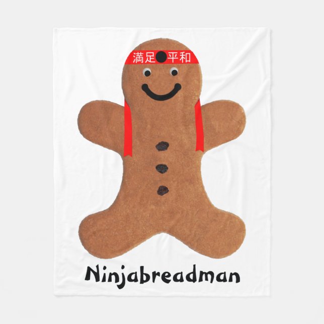 Ninjabredman biscuit (cookie) fleecefilt (Framsidan)