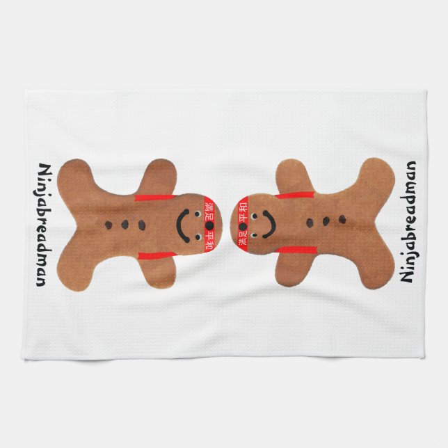 Ninjabredman biscuit (cookie) kökshandduk (Horisontell)