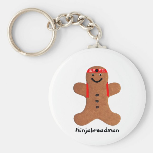 Ninjabredman biscuit (cookie) nyckelring (Framsidan)