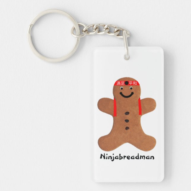 Ninjabredman biscuit (cookie) nyckelring (Framsidan)