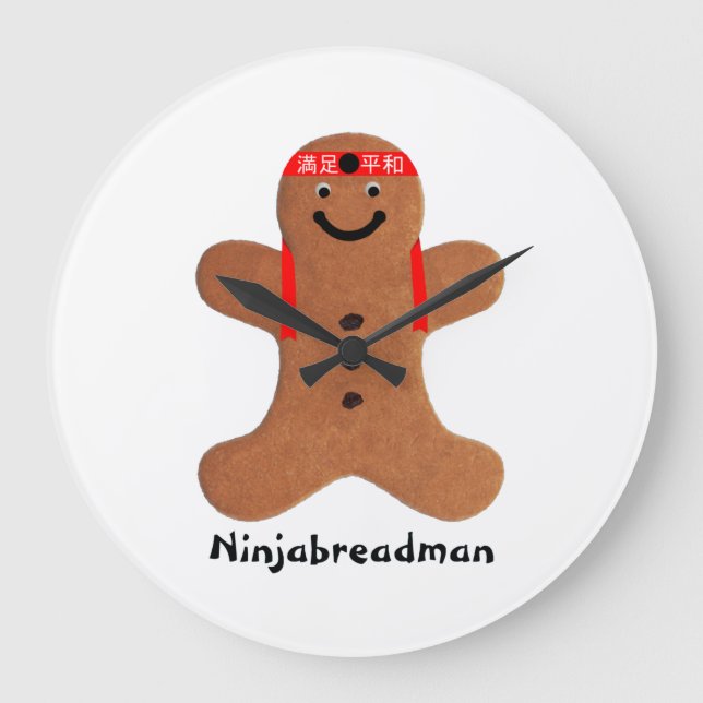 Ninjabredman biscuit (cookie) stor klocka (Framsida)