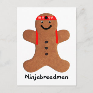 Ninjabredman biscuit (cookie) vykort