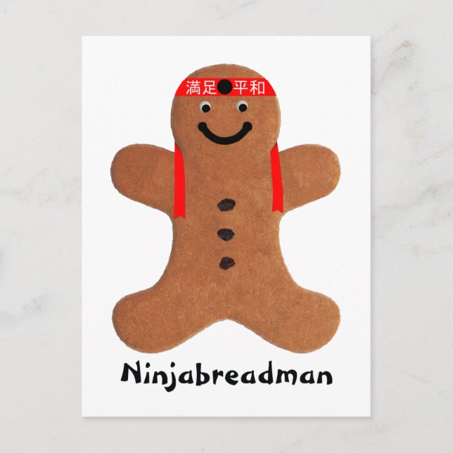 Ninjabredman biscuit (cookie) vykort (Framsida)