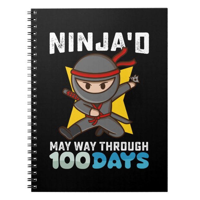 Ninja'd maj väg genom 100 dagar i skolan anteckningsbok (Framsidan)