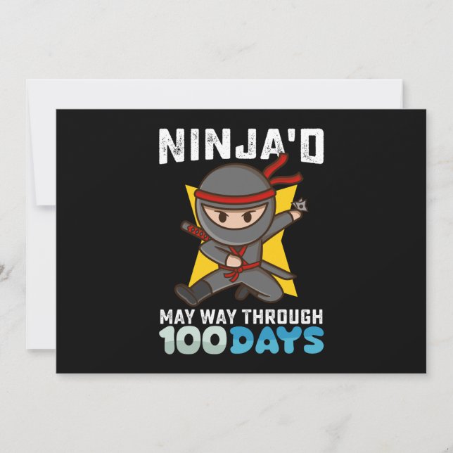 Ninja'd May way through 100 days School Inbjudningar (Framsida)