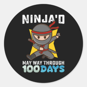 Ninja'd May way through 100 days School Runt Klistermärke