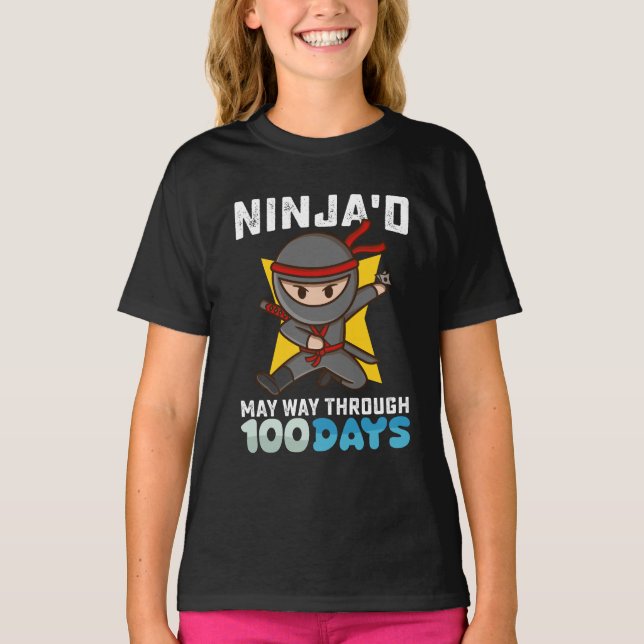 Ninja'd May way through 100 days School T Shirt (Framsida)