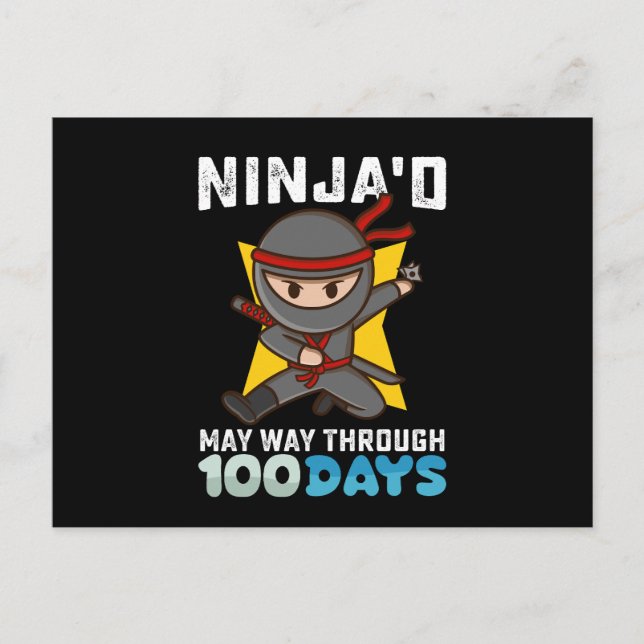 Ninja'd May way through 100 days School Vykort (Framsida)