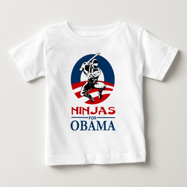 ninjaen för obama tänder skjortan t-shirt (Framsida)