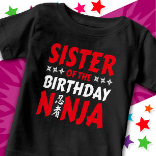 Ninjafest för barn Karate Syster till Födelsedagsn T Shirt