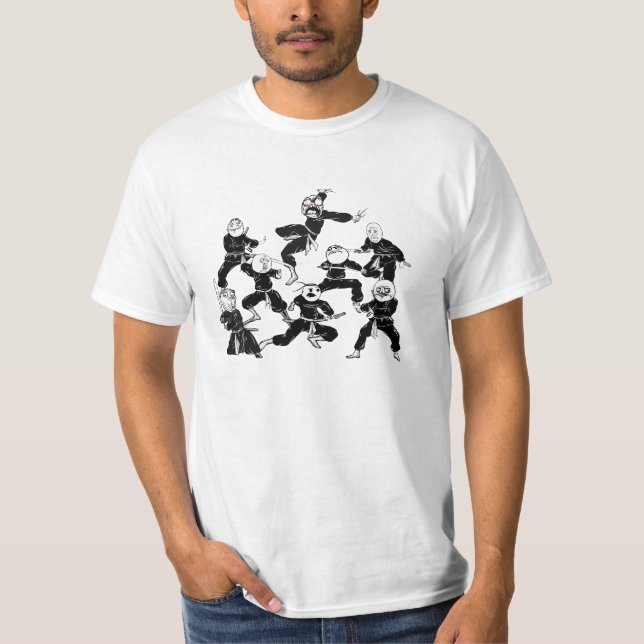Ninjas Rage Tecknad Meme Ansikte Shirt T-shirt (Framsida)