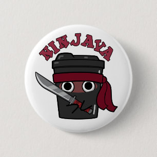 Ninjava Funny Ninja Java Coffee Pun Knapp