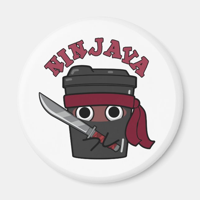 Ninjava Funny Ninja Java Coffee Pun Magnet (Framsidan)