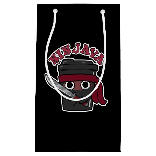 Ninjava Funny Ninja Java Coffee Pun Mörk BG (Framsidan)
