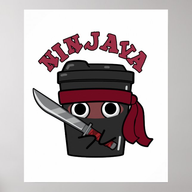 Ninjava Funny Ninja Java Coffee Pun Poster (Framsidan)