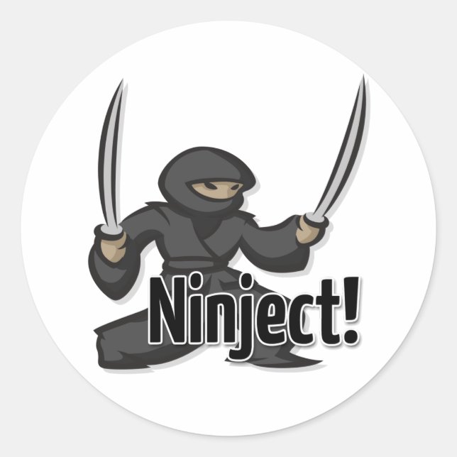 Ninjicera Akimbo Sticker Runt Klistermärke (Framsida)