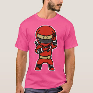 NinjRED Ninja Sentai Kakuranger Chibi Stil Kawai T Shirt