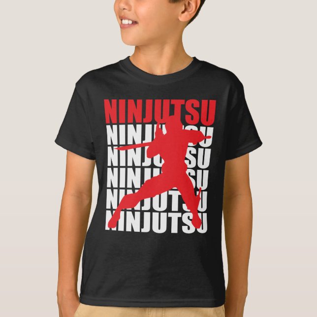 Ninjutsu mörk tee shirt (Framsida)