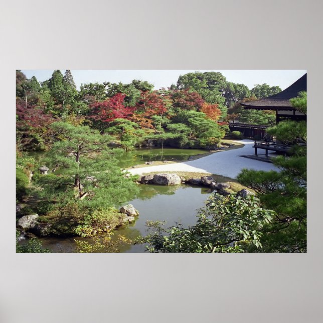 NINNA-JI TEMPLE GARDEN and POND - KYOTO JAPAN Poster (Framsidan)