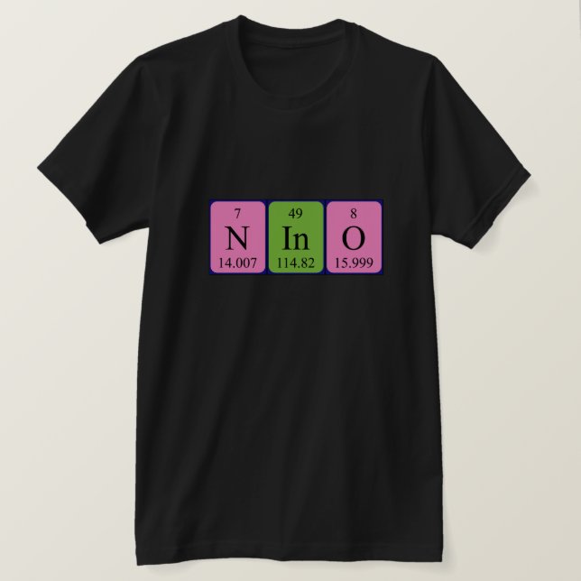 Nino periodisk skjorta bord namn t-shirt (Design framsida)