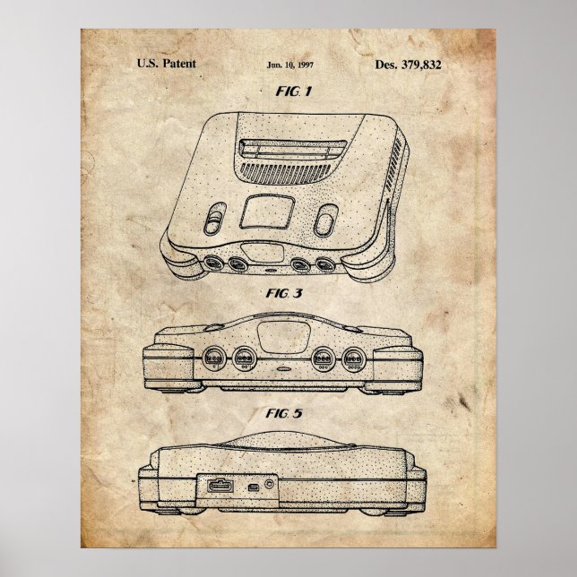 Nintendo 64 Patent Poster (Framsidan)