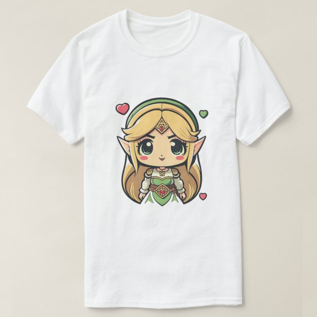 Nintendo Legend of Zelda Prinsessan Zelda Chibi T Shirt (Design framsida)
