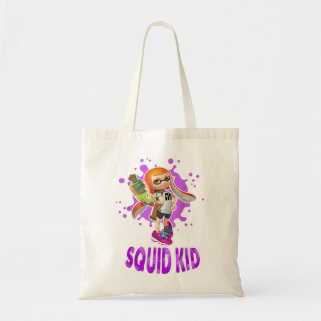 Nintendo Splatoon Squid Kid Rosa Splat Graphic T S Tygkasse (Framsidan)