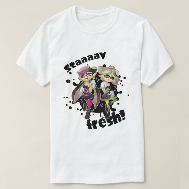 Nintendo Splatoon Squid Sisters Stay Fresh Graphic T Shirt (Design framsida)
