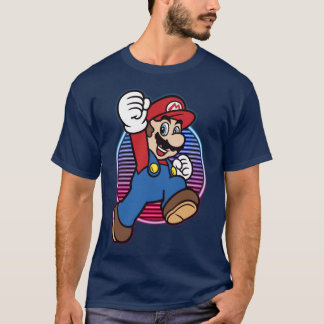 Nintendo Super Mario Neon Power Jump Hero funny fr T Shirt