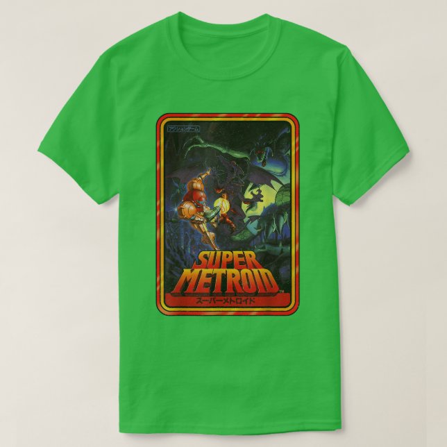 Nintendo Toppen Metroid Kanji Poster Stil Graphic T Shirt (Design framsida)