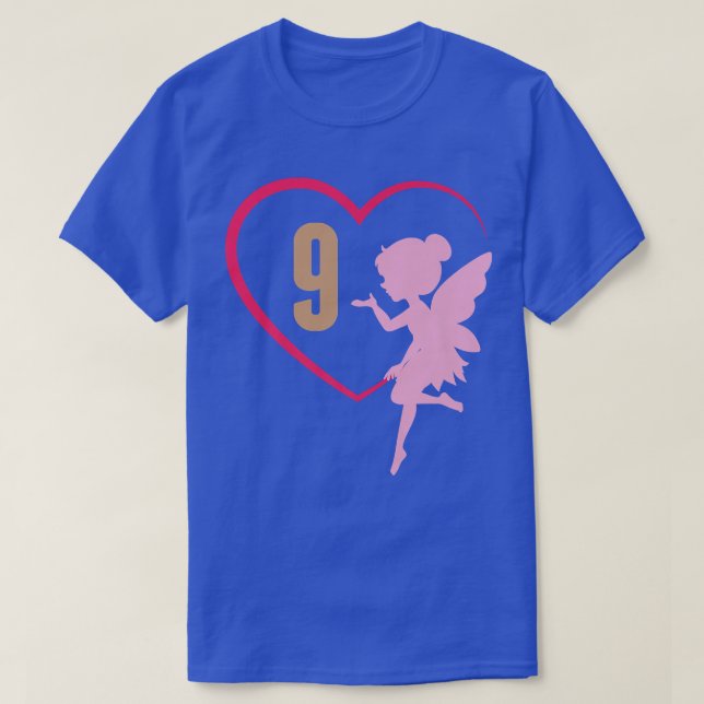 Ninth 9th Birthday Party Fairy Tale Girl Princess  T Shirt (Design framsida)