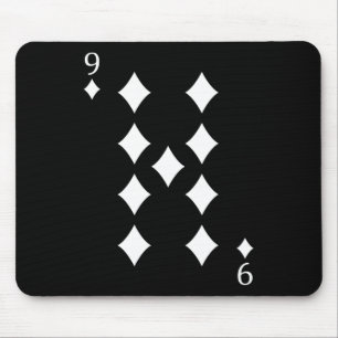 Nio (9) av uppspelningskortet Diamonds Poker Card Musmatta