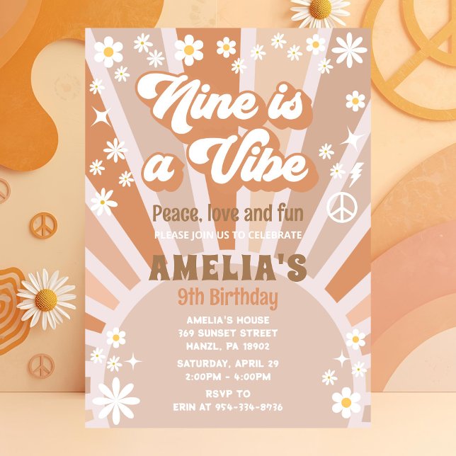 Nio är en inbjudan om livfödelsedag (Skapare uppladdad)