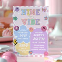 Nio är en Vibe Preppy Patch 9:e Födelsedagsfesten