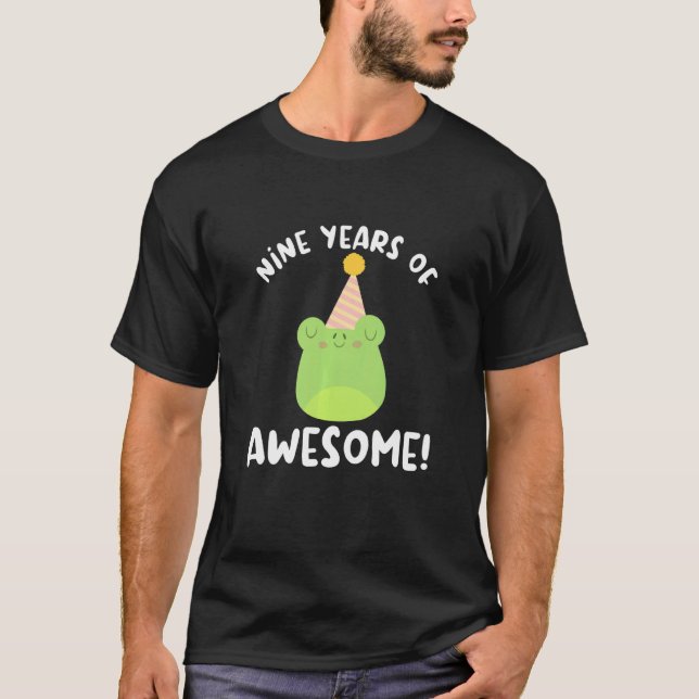 Nio år Fantastisk Frog Nionde födelsedagen 9 år Y T Shirt (Framsida)