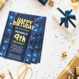 Nio år gamla pojkar födelsedagsinbjudan inbjudningar