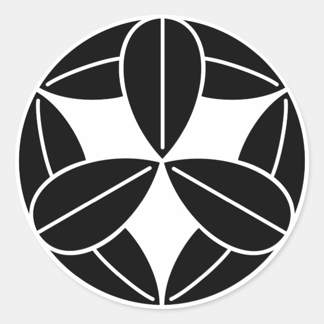 Nio bambublad runt klistermärke (Framsida)