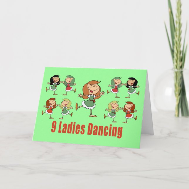 Nio Dam Dancing Cards Helgkort (Framsida)