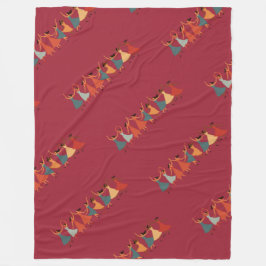 Nio Dam som dansar efter mitten av århundradet Ret Fleecefilt