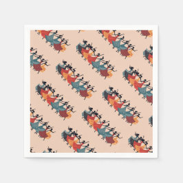 Nio Dam som dansar utskuren stencil Retro Stil 1 Pappersservett